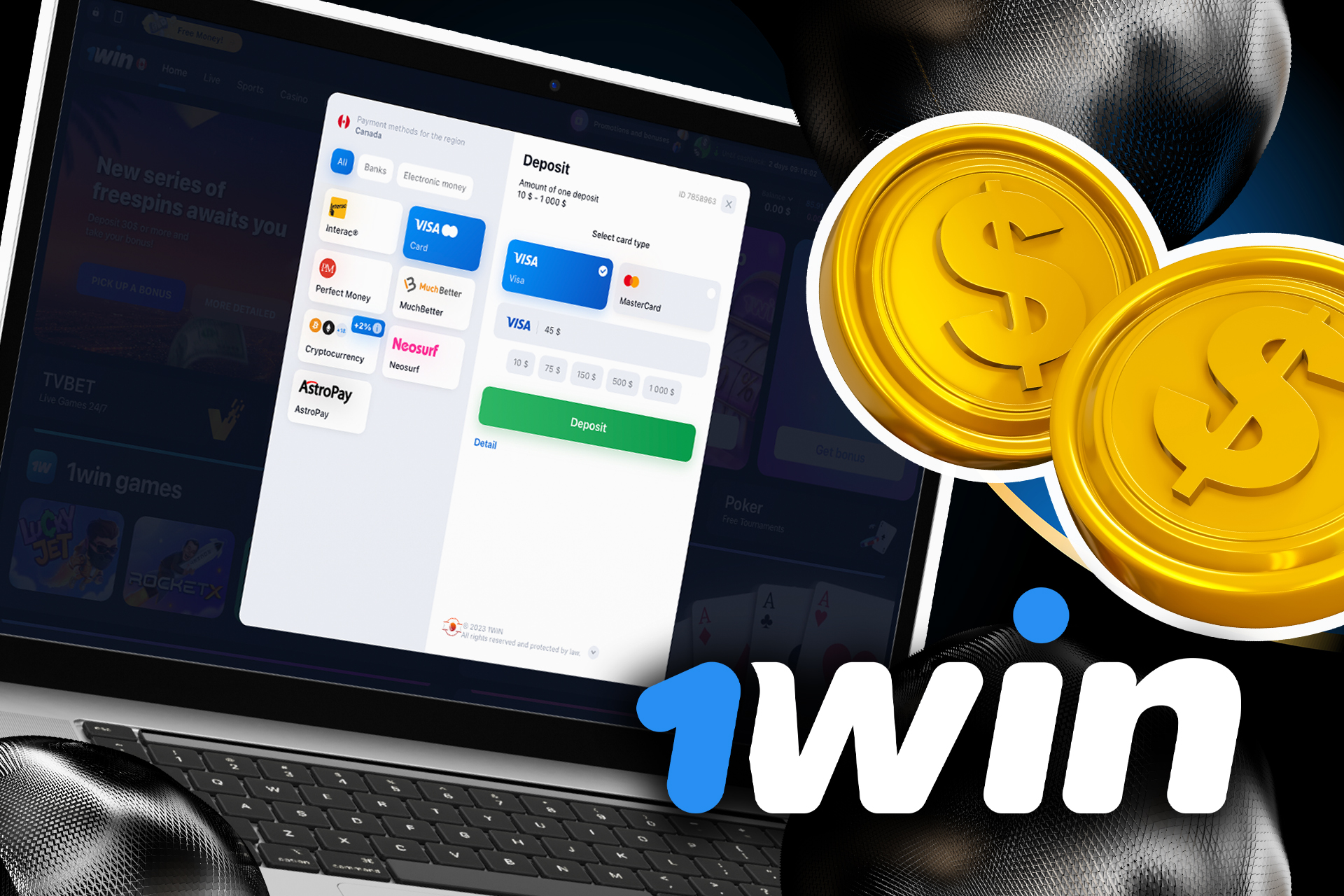 Choose the preferred payment system.