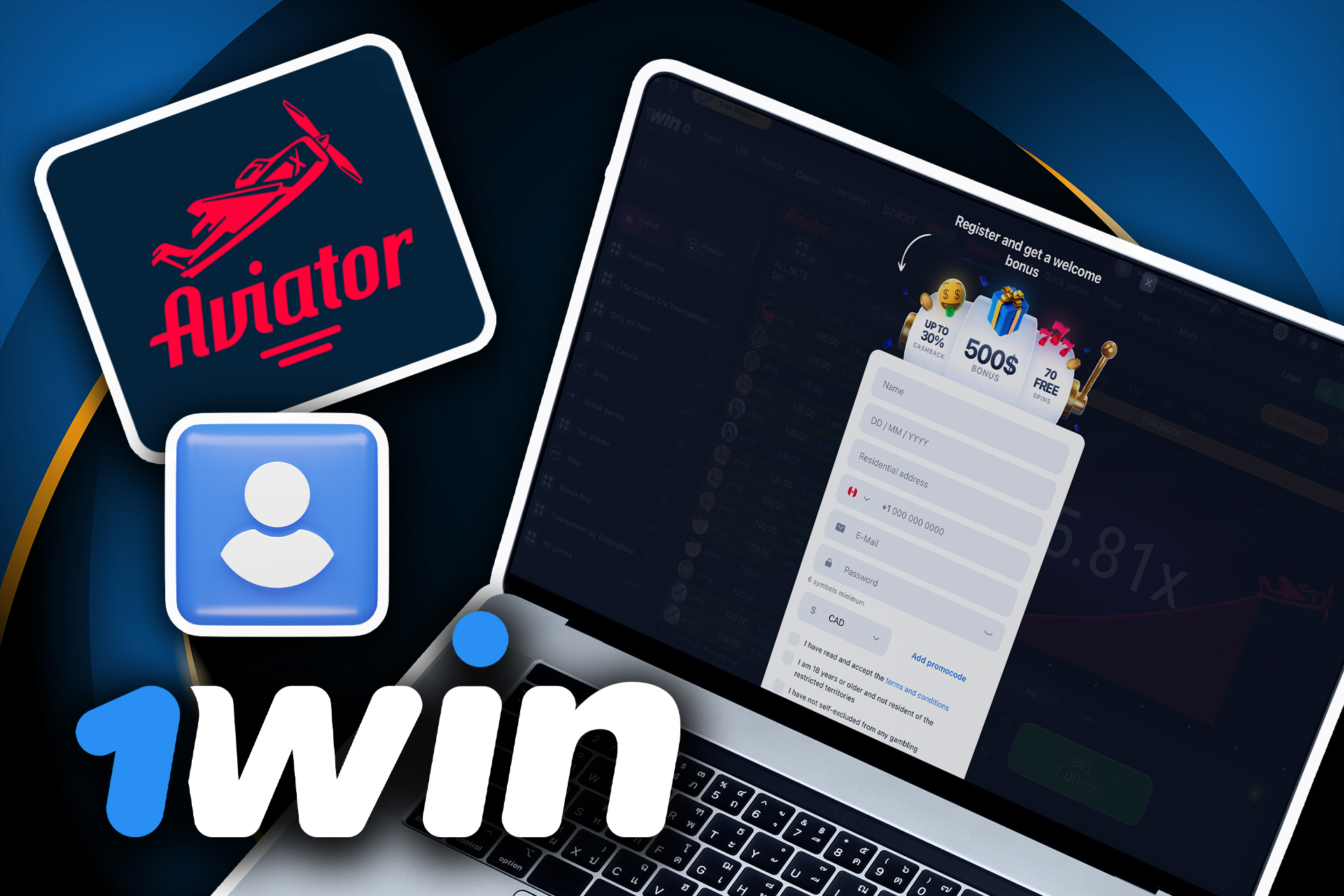 Sign up for 1win Canada.