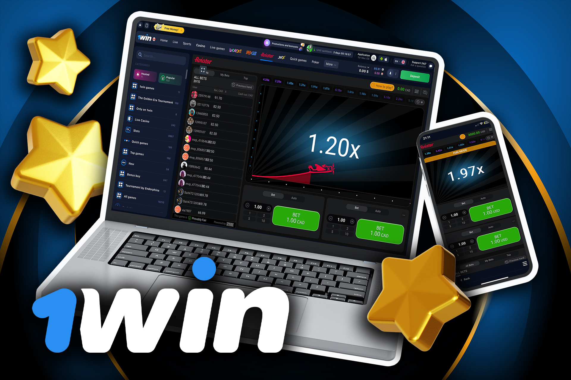 Aviator is a simple and quick game that can give great winnings.