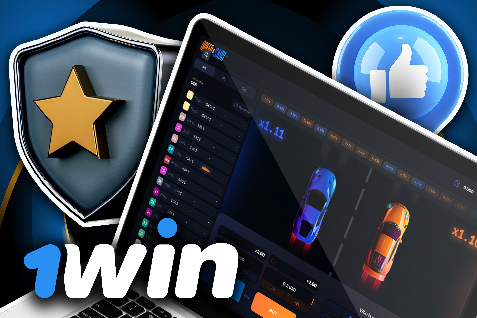 Speed and Cash is one of the most popular crash game on the 1win site.