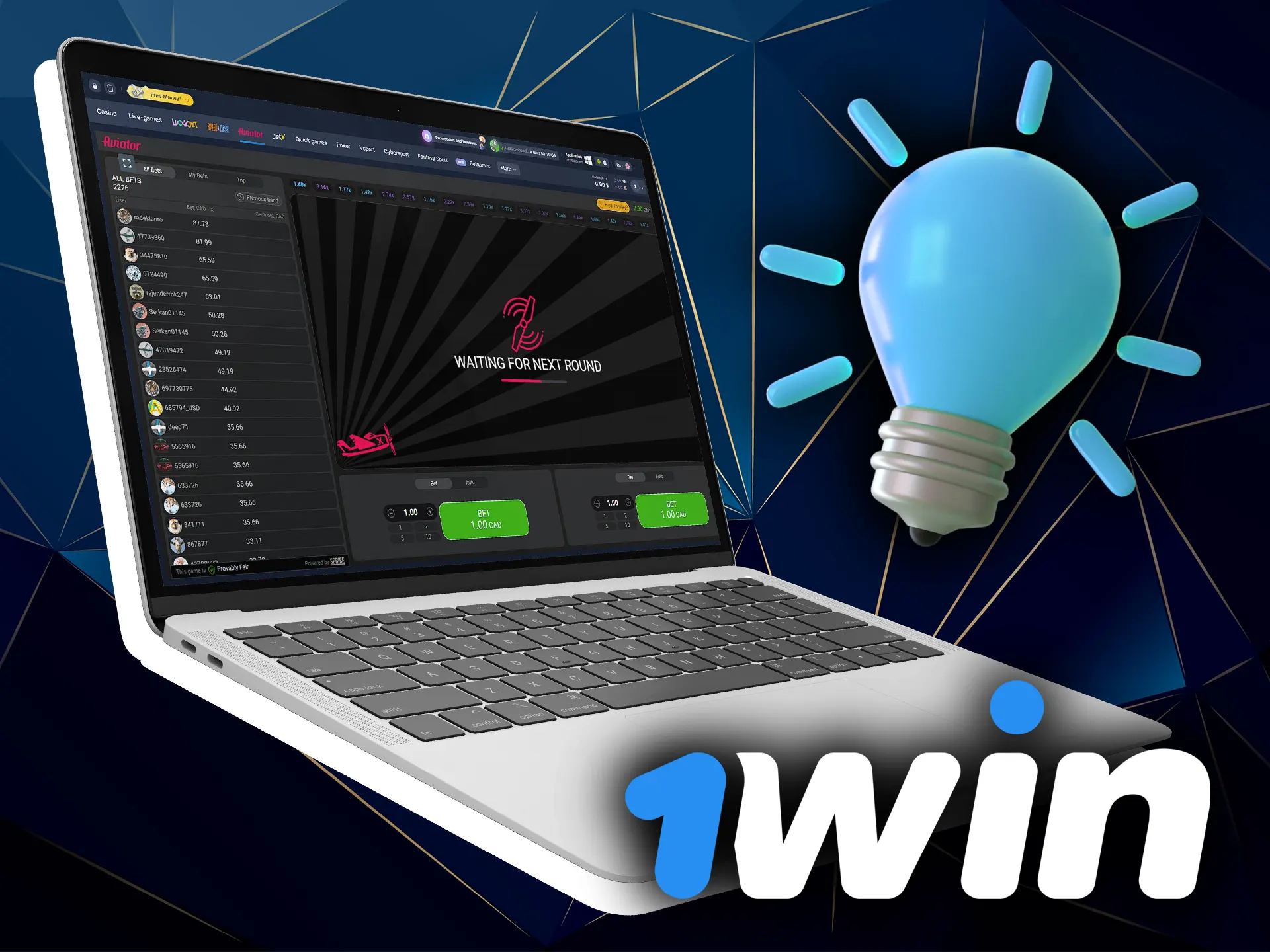 Use 1win tips for the Aviator game.