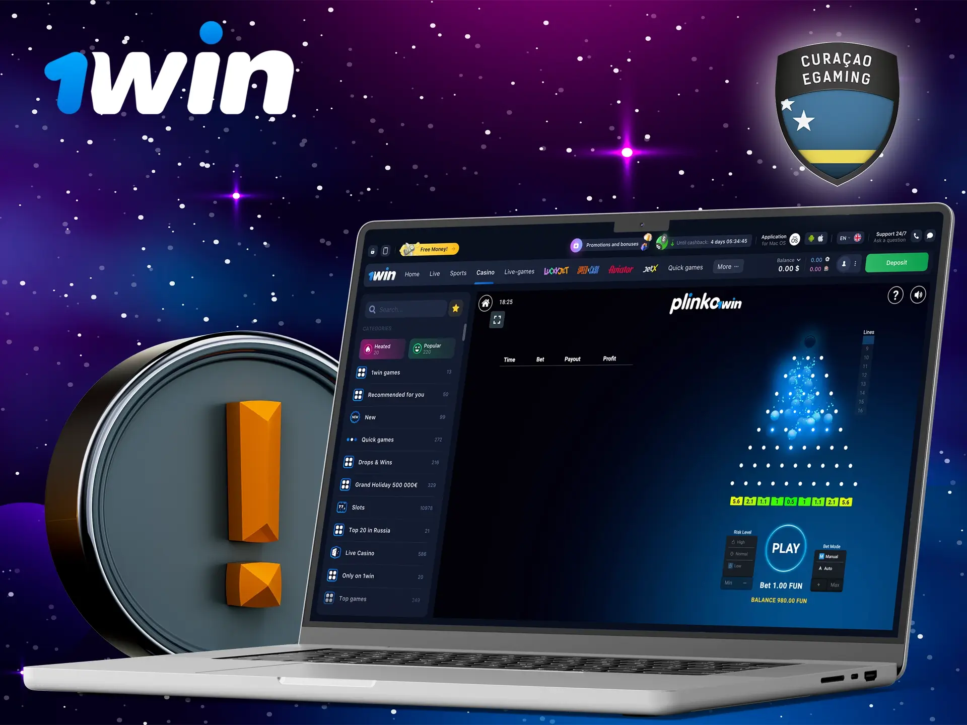 Choose 1Win, as it is a proven and responsible casino that has earned a good name in this field.